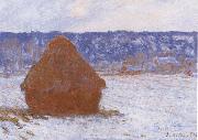 Claude Monet Haystack in the Snow,Overcast Weather France oil painting artist